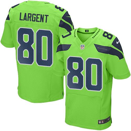 Nike Seahawks #80 Steve Largent Green Men's Stitched NFL Elite Rush Jersey - Click Image to Close